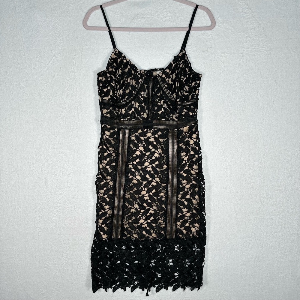 Charlotte Russe Women’s Black Lace Sleeveless Dress Size M Cocktail Y2K Style